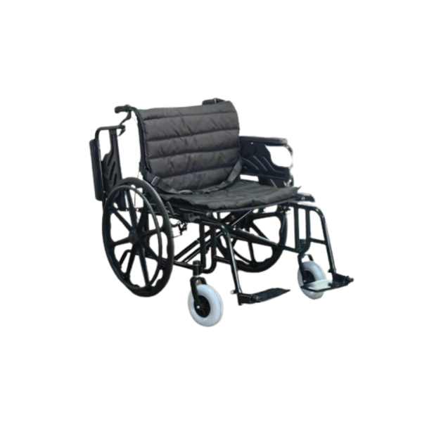 Extra Wide Commode Wheelchair with Flipping Armrest